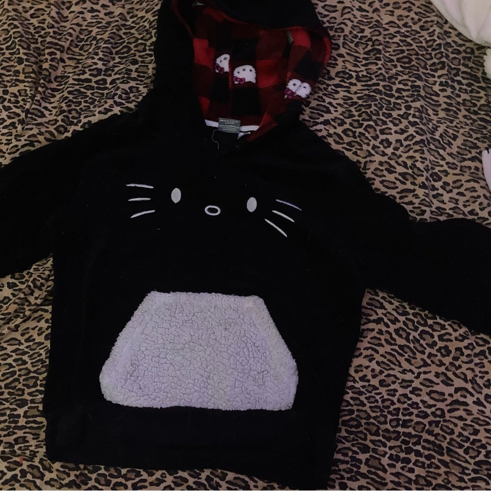 Hello Kitty black and white hoodie